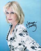 Joanna Lumley signed stunning 10 x 8 colour photo in nice dress. Good condition. All autographs