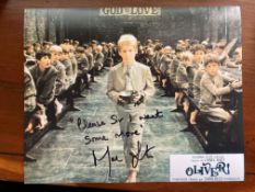 Oliver Mark Lester signed 10 x 8 inch colour photo, rare inscription Please Sir I want some more.
