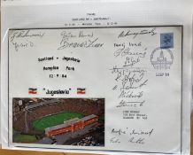 1984, 15 Yugoslavia squad signed World Cup Match v Scotland cover. 12/9/84 Match Day postmark.