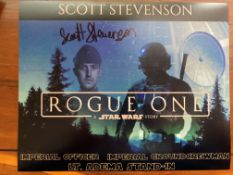 Star Wars Rogue One TV series photo signed by Scott Stevenson. Signed 10 x 8 inch colour photo. Good