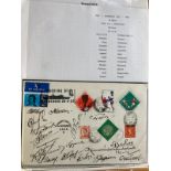 1967 Celtic v Dynamo football match cover signed by 15+ Kiev players plus Kenneth Wolstenholme. Good