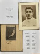 1930s England Football Cliff Baslin signed album page and magazine photo fixed with corner mounts