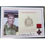 Korea Victoria Cross winner Sgt William Speakman-Pitt VC hand signed A4 colour copied display.