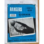 Colin Stein signed Rangers v Gornik 1969 Match football programme . Good condition. All autographs