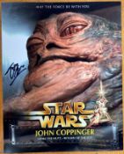 Star Wars Jabba the Hut 10x 8 colour photo signed by John Coppinger. An English model designer who