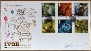 Peter Firmin signed 50th ann Ivor the Engine official Internetstamps Mythical Creatures FDC. Peter