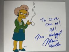 Marcia Wallace The Simpsons Voice 10x8 inch signed photo. Good condition. All autographs are genuine