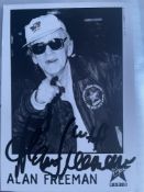 Alan "Fluff" Freeman Late Great TV and Radio Presenter 6x4 inch signed photo. Good condition. All