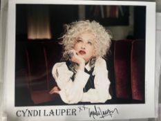 Cyndi Lauper Chart Topping Singer 10x8 inch signed photo. Good condition. All autographs are genuine