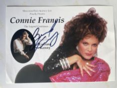 Gerrard Kenny and Connie Francis Great Music Entertainers Signed Concert Flyer. Good condition.