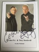 Colin Fry and Tony Stockwell Popular Psychic Mediums 8x6 inch signed photo. Good condition. All
