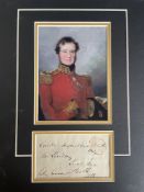 Fitzroy Somerset Baron Raglan Soldier Present at Waterloo and Charge of the Light Brigade Signed