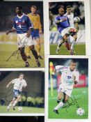 Boomsong, Djetou, Blanc, Marlet French International Footballers FOUR 10x8 inch signed photos.