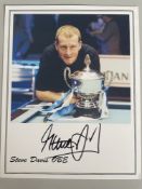 Steve Davis Great British Snooker Player 8x6 inch signed photo. Good condition. All autographs are