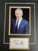 Tony Blair Former Labour Prime Minister Signed Display. Good condition. All autographs are genuine