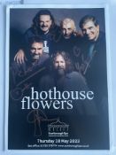 Hothouse Flowers Chart Topping Irish Band Signed Concert Flyer. Good condition. All autographs are