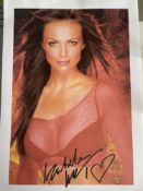 Izabella Scorupco Polish Actress James Bond Goldeneye 12x8 inch signed photocard. Good condition.