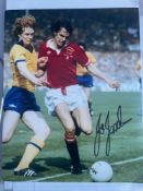 Joe Jordan Manchester United Legend 10x8 inch signed photo. Good condition. All autographs are