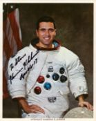 Harrison H. Schmitt signed NASA original 10x8 inch colour photo pictured in white space suit