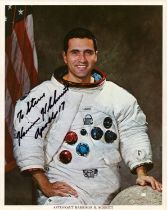 Harrison H. Schmitt signed NASA original 10x8 inch colour photo pictured in white space suit