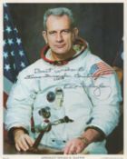 Donald K. Slayton signed NASA original 10x8 inch colour photo dedicated. Good condition. All