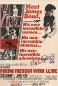 007 James Bond movie From Russia with Love 8x12 inch photo signed by Bond girl Martine Beswick.