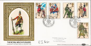 Lt Colonel D.J. Ross Commanding Officer 1st Battalion the Royal Welch Fusiliers Benham FDC Double PM