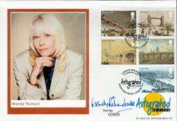 Wendy Richard signed Autographed Editions FDC Double PM London Bridge Riverview Road London W4 18