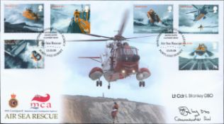 Lt Cdr I. Stanley DSO signed HM Coastguard Air Sea Rescue Buckingham FDC Double PM Maritime Coast