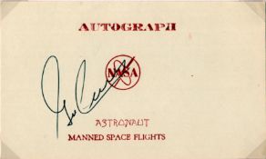 Eugene Cernan signed 6x4 NASA White Autograph card. From single vendor Space Astronaut collection.