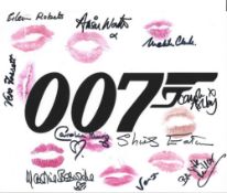 007 James Bond RARE signed and kissed photo! 8x10 inch photo signed and kissed by TEN Bond girls and
