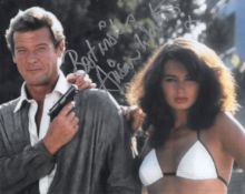 007 James Bond movie actress Alison Worth signed 8x10 inch Roger Moore Octopussy photo. Good