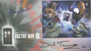 Doctor Who 2013 Royal Mail Mini Sheet FDC Signed David Tennant, who played the tenth doctor and John