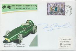 Tony Brooks signed Great Names in Motor Racing Vanwall VW5 15th June 1958 Belgian Grand Prix FDC.