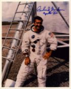 Richard F Gordon signed 10x8 inch colour photo pictured in space suit. From single vendor Space.