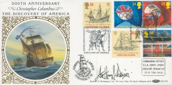 Anthony Davies signed Christopher Columbus FDC. Good condition. All autographs are genuine hand