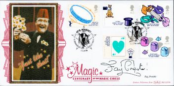 Fay Presto signed Majic Centenary of the Magic Circle Benham FDC Double Pm Its Magic Stephenson