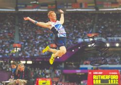 Athletics Greg Rutherford signed 12x8 inch colour photo. Good condition. All autographs are