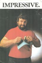 Geoff Capes signed 13x10inch colour photo. Creases all around edge.'. Good condition. All autographs