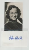 Kim Hunter signed autograph card signature in blue ink 5x3 Inch include signed black & white photo