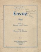 Percy B Kahn Signed Music Score (dedicated) 1948 Titled Dedicated to the memory of Richard Tauber (