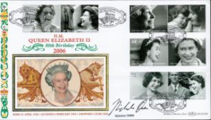 Nicholas Owen signed H.M Queen Elizabeth II 80th Birthday 2006 FDC Triple Pm Windsor Berkshire 18.