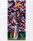 Cricket Justin Langer signed 10x8 inch colour photo pictured while playing test match cricket for