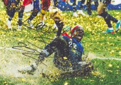 Football Benjamin Mendy signed 12x8 inch colour photo pictured celebrating while playing for France.