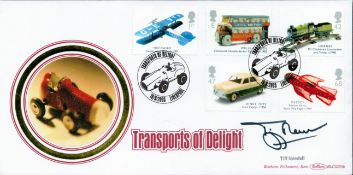 Tiff Needell signed Transport of Delight Benham FDC Double PM Transport of Delight 18/9/2003