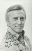 Kirk Douglas signed 6x3inch black and white photo. Dedicated. Good condition. All autographs are