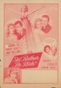 Vintage Movie Flyer - I'd Rather Be Rich featuring Sandra Dee, Robert Goulet, Andy Williams, Maurice