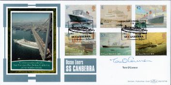 Tom O'Connor signed Ocean Liners SS Canberra Benham FDC Ocean Liners 13th April 2004 SS Canberra