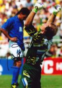 Football Claudio Taffarel signed 12x8 inch colour photo pictured celebrating while playing for