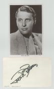 Ralph Bellamy signed autograph card 5x3 Inch include black & white post card 5.5x3.5 Inch. Was an